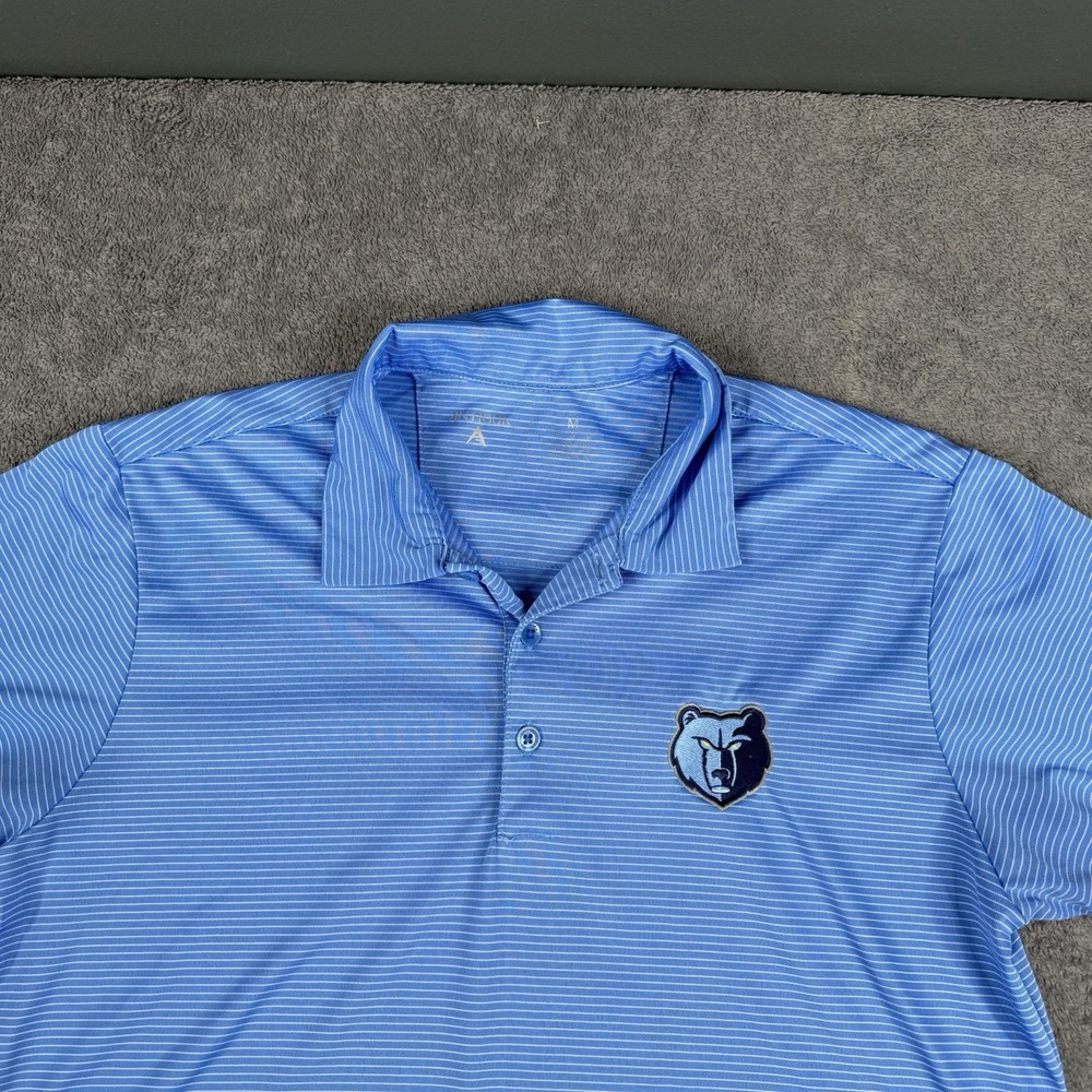 Memphis Grizzlies Polo Mens M Blue Dri-Fit NBA Short Sleeve Golf Polo